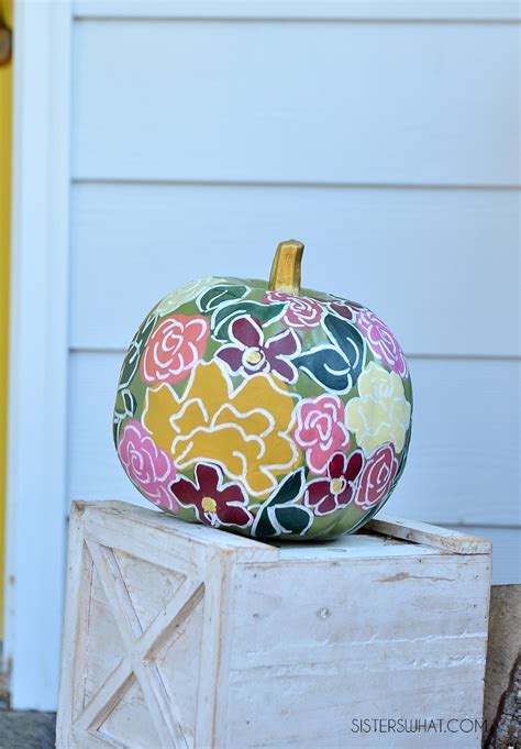 How To Paint Modern Flowers On Pumpkins Sisters What