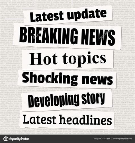 Breaking News Headline Collection Vector Illustration Newspaper Titles