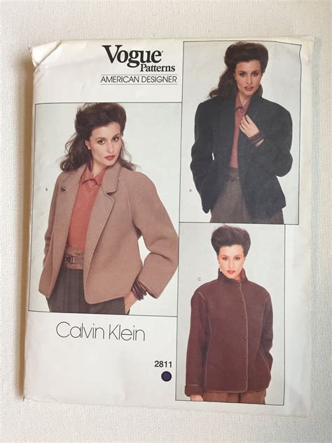 Vintage Vogue American Designer Calvin Klein Pattern Size Etsy