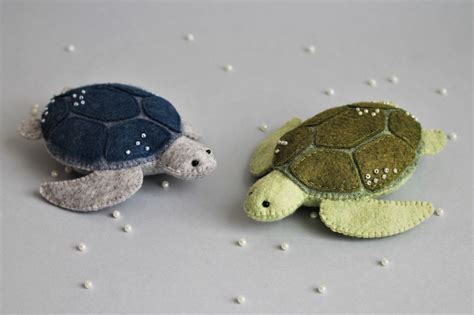 Felt Sea Turtle Sewing Pattern Felt Ornament Ocean Pattern Etsy