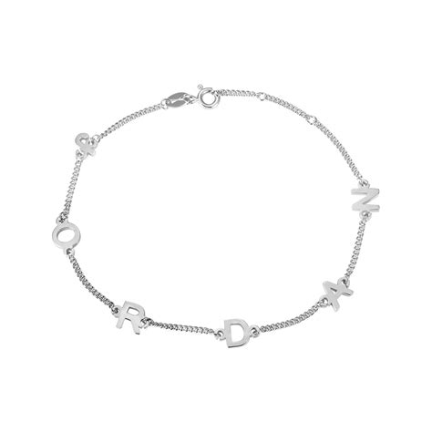 Bracelet prénom nom en argent sterling personnalisé