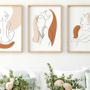 Naked Woman Line Art Set Woman Body Line Art Print Set Female Line Draw Poster Woman Line