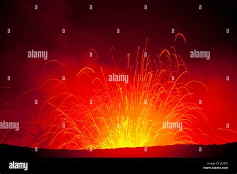 Volcano Eruptions At The Volcano Yasur Island Of Tanna Vanuatu South