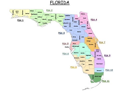 Printable Map Of Florida Counties