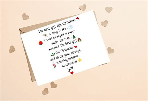 Cute Christmas Poem Card, Funny Personalised Christmas Card, Boyfriend ...