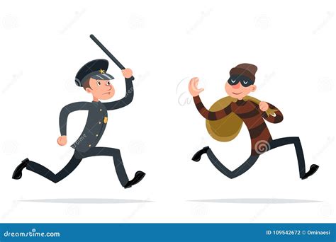 Thief With Loot Composition Cartoon Vector CartoonDealer 212182149