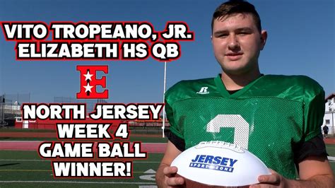 Elizabeth S Vito Tropeano Jr Wins Jsz Week North Jersey Game Ball