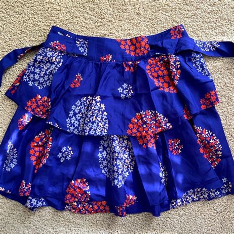 Anthropologie Skirts Anthropologie Odille Blue Floral Print Tiered