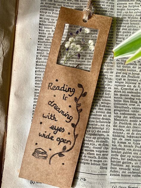 Handmade Aesthetic Bookmark Laminated Flower Etsy