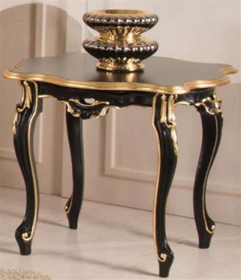 Casa Padrino Luxury Baroque Side Table Black Gold 62 X 62 X H 57 Cm