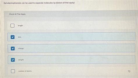 Solved Gel Electrophoresis Can Be Used To Separate Molecules Chegg