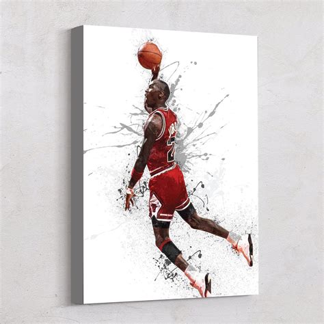 Michael Jordan Dunk Poster Canvas Sport Art Print Etsy