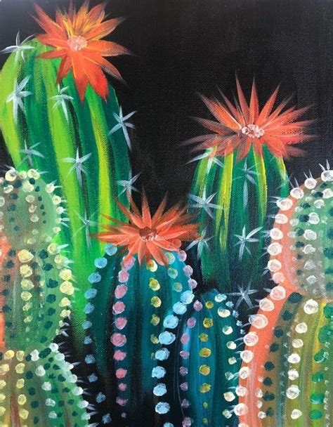 Pin By Kailee Bennett On Artsy Fartsy Cactus Paintings Flower Art