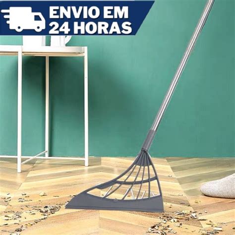 Vassoura Mágica Rodo Tira Pelo Limpa Vidro Seca Bem Silicone Cabo