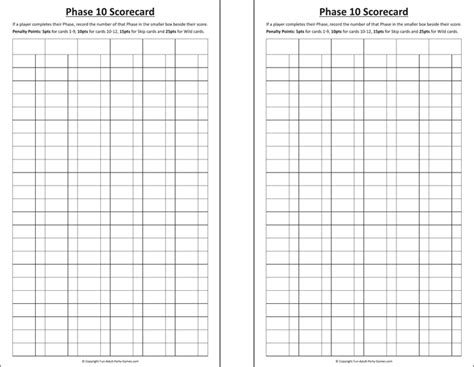 Score Sheet Template For Phase 10 - Free Sample, Example & Format Templates