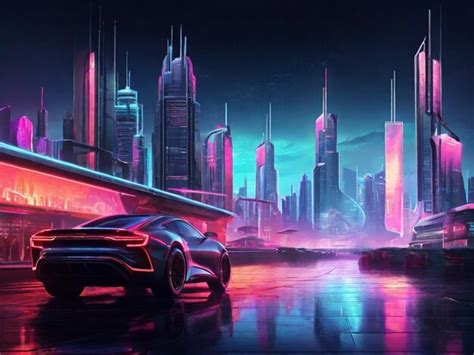 Premium Photo Futuristic Cityscapes With Vibrant Neon Lights Background