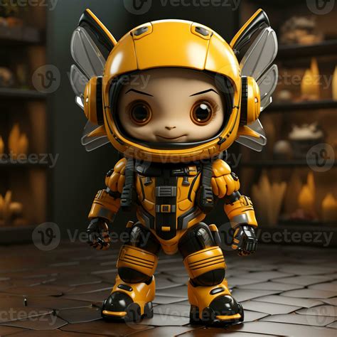 Ai Generated 3d Robot Cartoon Bee 35157729 Stock Photo At Vecteezy