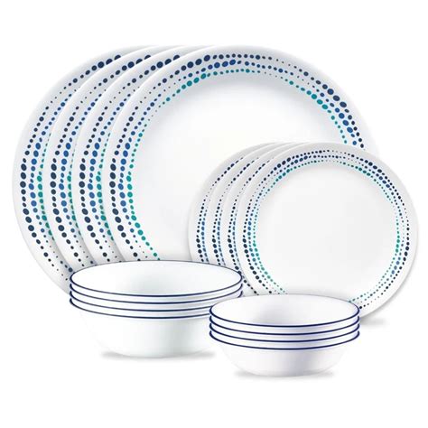 16 Piece Dinnerware Set Ocean Blues Corelle Everything Kitchens