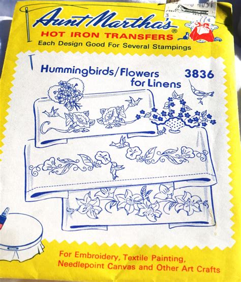 Aunt Martha S Hot Iron Transfers No Hummingbirds Flowers For