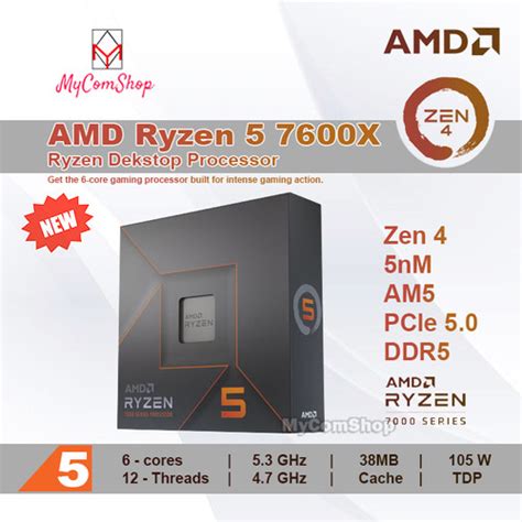 Jual AMD RYZEN 5 7600X AM5 ZEN 4 PROCESSOR 6 CORE 12 THREAD 5 3 GHZ