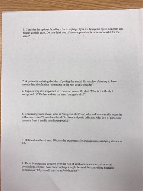 Solved 1. Consider the options faced by a bacteriophage: | Chegg.com