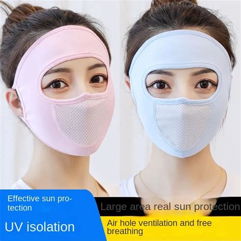 Summer Ice Silk Sunscreen Mask Anti Dust Reusable Mouth Face Cover Full