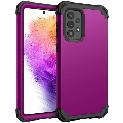 Generic Galaxy A73 5g Case Hybrid Soft Silicone Hard Pc Back Bumper 3