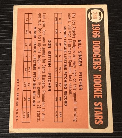 1966 TOPPS 288 DON SUTTON RC HOF DODGERS EX EBay