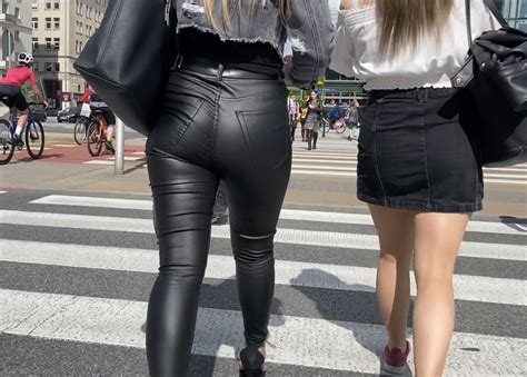 Blonde Polish Girl In High Heels And Shiny Leather Pants Spandex Leggings Yoga Pants Forum