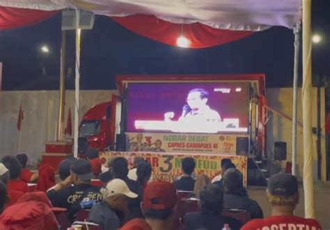 Ratusan Pendukung Dan Relawan Ganjar Mahfud Nobar Debat Cawapres