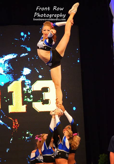 Cheer Competitive Cheerleader Doing A Scorpion Stunt During 2013