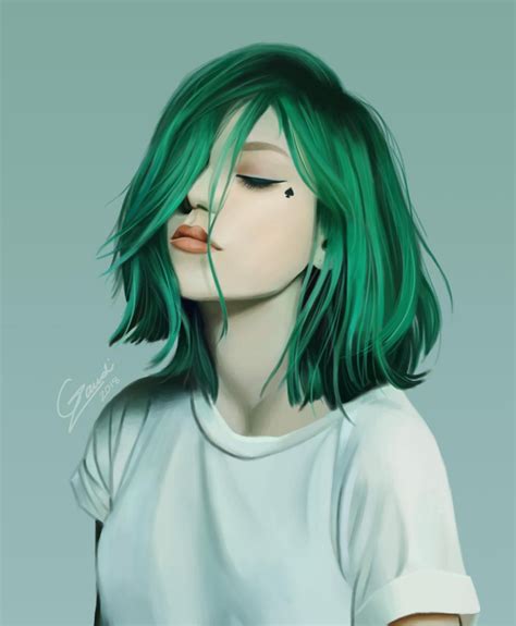 Female Anime Characters With Green Hair ~ Hadziqah Khairunnisa