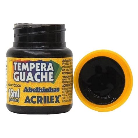 Tinta Guache 15ml Preto Acrilex Shopee Brasil