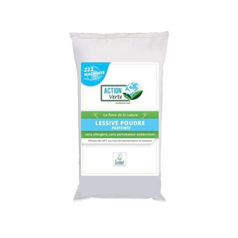 Lessive Poudre Ecolabel 222 Doses Action Verte 10 Kg