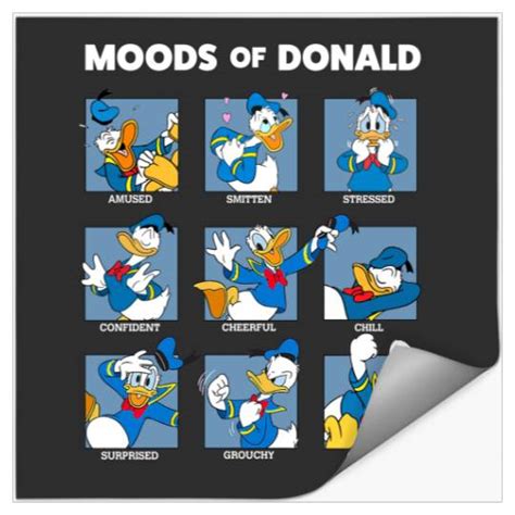 Disney Donald Duck Funny Moods Of Donald Stickers Sold By Stepped Up