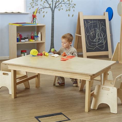 Natural Wooden Folding Early Years Table Nursery Furniture Fold Away Table Classroom Tables