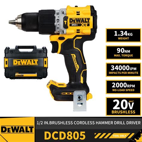 DEWALT DCD805 20V MAX XR Бесщеточный аккумуляторный дрель-шуруповерт 1/ ...