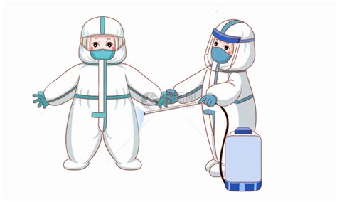 医护人员给防护服消毒动图图片 正版素材402159734 摄图网