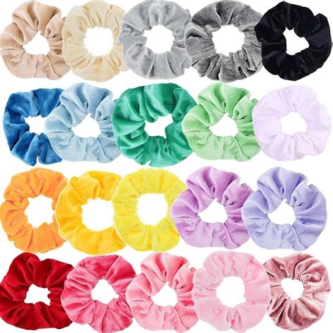 Scrunchies Sinwind 20 Stück Haargummis Samt elastische Haargummis