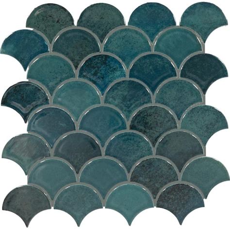 Daltile Miramo Horizon In X In Glazed Ceramic Fan Mosaic Tile