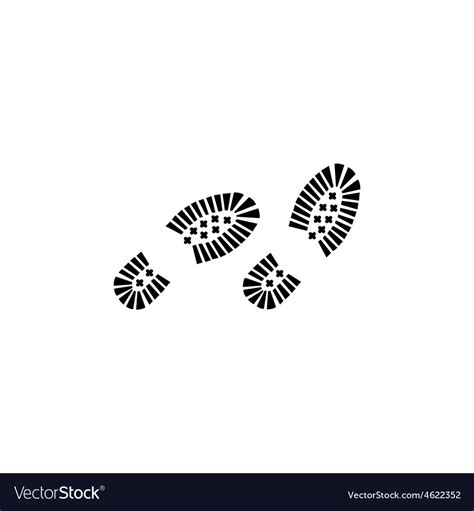 Human Footprints Shoe Isolated On White Background Vector Icon Stock