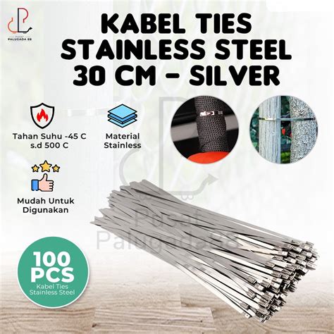 Jual Kabel Cable Ties Tie Besi Stainless Steel Pengikat Knalpot Klem 30