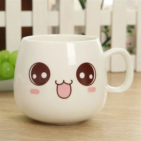 White Kawaii Cute Face Mug Cup Buy Kawaii Face Mugwhite Mugcute Cup