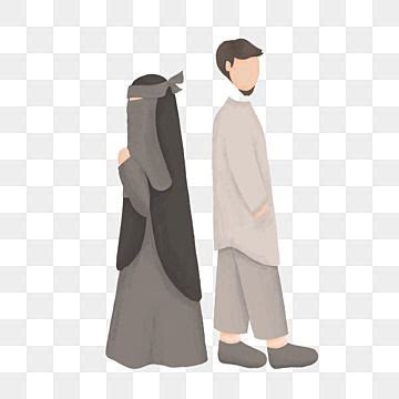 Cute Muslim Couple Png Image Cute Muslim Couple With A Women Wearing