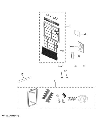 Assembly View For Room Air Conditioner Ahc Azw