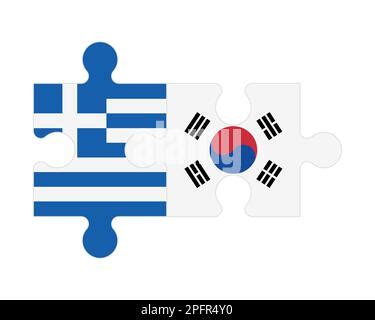 Connected Puzzle Of Flags Of South Korea And United Kingdom Vector