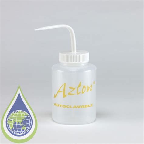 Azlon Wash Bottle Ml Autoclavable Non Venting Wide Neck White Pp