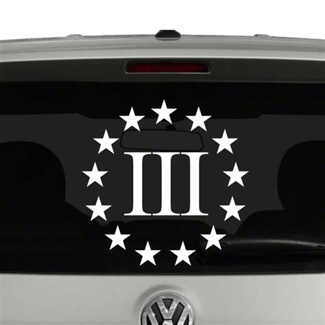 Three Percenter 3 2nd Amendment Vinyl Decal Sticker