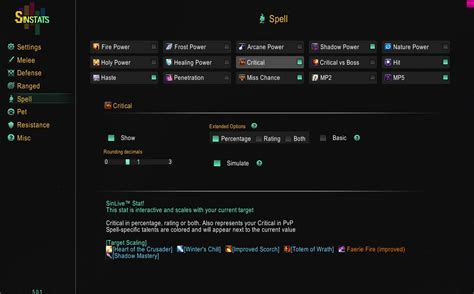 Download Sinstats Character Stats World Of Warcraft Addons Curseforge