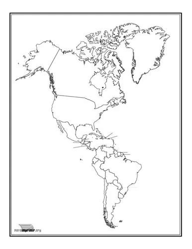 Mapa Contienente Americano Sin Nombres Sin División Politica Meses